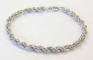 NEW ~ Sterling Silver Rope Chain Necklace Bracelet Set  