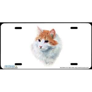 4265 Red & White LH Cat License Plate Car Auto Novelty Front Tag by 