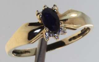 10k yellow gold oval sapphire ring 1.6g vintage estate antique 6 