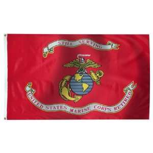 Marine Corps Retired Flag 3X5 Foot E Poly: Patio, Lawn 