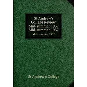   Review, Christmas 1937. Christmas 1937: St Andrews College: Books