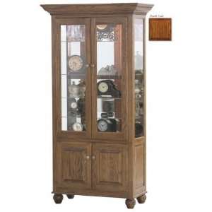  Coastal 49116PLDK Tall, Double Door Curio   Dark Oak