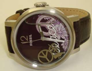 NEW WOMENS FOSSIL PEACE WATER DIAL PURPLE LEATHER WATCH JR1031    W 