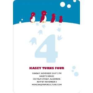 Happy Feet Penguin Birthday Invitation