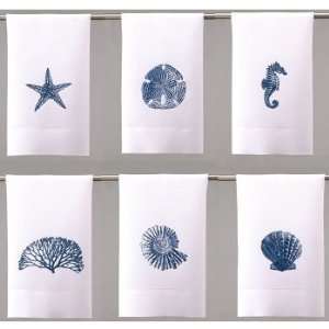  Sea Life in Blue Guest Towels (set of 6)