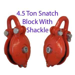  4.5 Ton Bail Snatch Block Hoist Rig Shackle 5 Pulley 