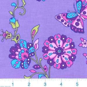   Poplin Flutterfly Purple Fabric By The Yard Arts, Crafts & Sewing