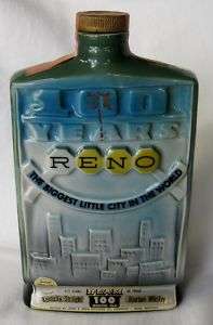   DECANTER REGAL CHINA 1968 RENO 100 YEARS BIGGEST LITTLE CITY WORLD