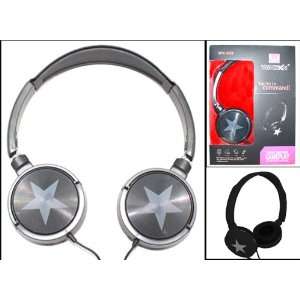  Black Headsets w/ Star Design Cell Phones & Accessories