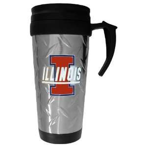   Fighting Illini NCAA Diamond Plate Travel Mug: Sports & Outdoors