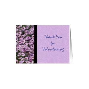  Thank You for Volunteering with Purple Flowers Card 