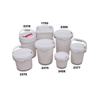 Youngstown Barrel & Drum Plastic Containers Pail. Screw lid, White. 2 