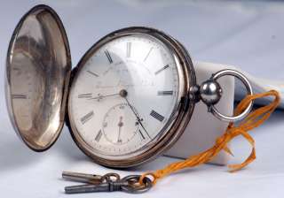 1850s 70s T.F. Cooper London Railway Time Keeper Silver Pocket Watch 