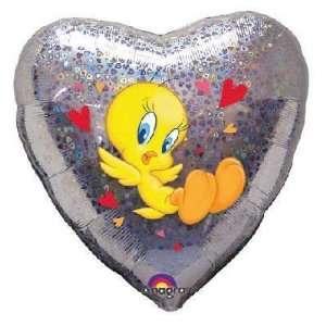  18 Tweety Love Hearts Holographic Balloon: Toys & Games