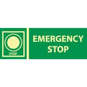 Emergency Stop, 5X14, Adhesive Glow  Industrial 