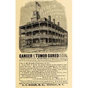  1895 Ad Hygeia Sanitarium Cancer Tumors Remedy Relief 