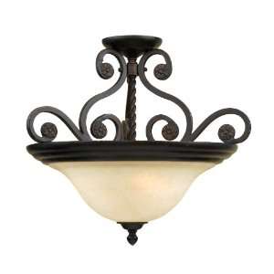 AF Lighting 6910 3C Harmony Edison Base Semi Flush, Oil Rubbed Bronze 