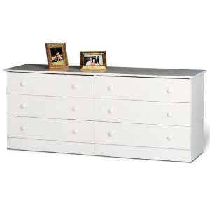   White Edenvale 6 Drawer Dresser   Prepac WHD 5828 6K: Home & Kitchen