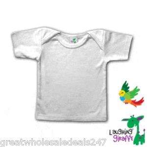 BABY SHORT SLEEVE LAP TS 3 6 MONTHS   WHITE (Wholesale Lots of 12 