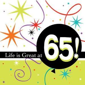  65th Birthday Balloons Beverage Napkins   Cocktail Toys 