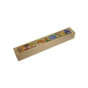   12cm Wood Mezuzah with Painted Jerusalem Depictions 