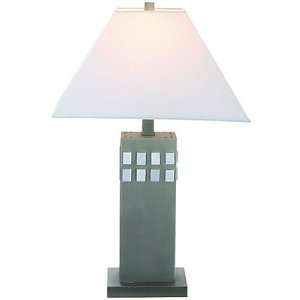  White Accented Primal Table Lamp Rectangular: Home 