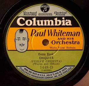 PAUL WHITEMAN Columbia PH 1448 D JAZZ 78 RPM  