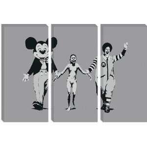  Ronald Mcdonald And Mickey Mouse by Banksy Canvas Painting 
