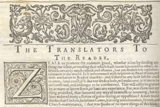 1613 King James Bible Leaves/RARE/EPISTLE DEDICATORY  