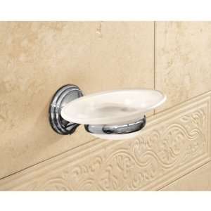   7511 13 Wall Mounted Frosted Glass Soap Dish with Chrome Mounting 7511