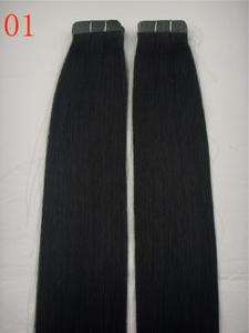 Remy Tape Human Hair Extension #01 Jet Black 1845cm,50g & 20 pieces 