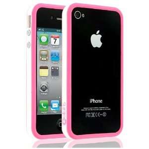  Cellairis Apple iPhone 4/4S Case Bumper (White/Hot Pink 