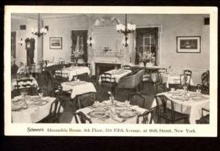 Schraffts Restaurant Alexandria Room PC New York 1930  