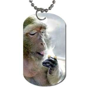  Monkey Smoking DOG TAG COOL GIFT 