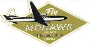 Mohawk Airlines Vintage 1950s Style Travel Decal/Label  