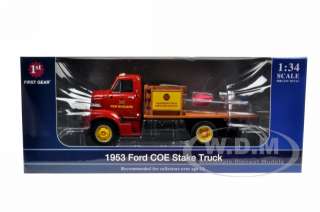 Brand new 1:34 scale diecast model car of 1953 Ford COE Stake Truck 
