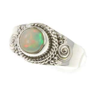   Sterling Silver ETHIOPIAN FIRE OPAL Ring, Size 7.25, 3.85g: Jewelry