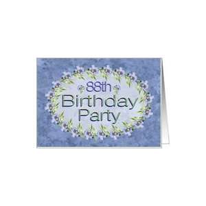  88th Birthday Party Invitations Lavender Flowers Card 
