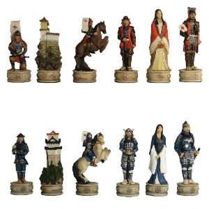  Hand Painted Sumo Chess Pieces: Toys & Games
