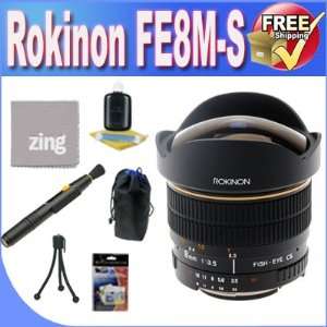 Rokinon FE8M S 8mm F3.5 Fisheye Lens for Sony Alpha (Black+ Lens Pouch 