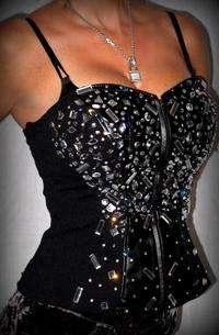 SEXY ROCK BEBE CORSET SMALL/MEDIUM MADE WITH SWAROVSKI ELEMENTS  