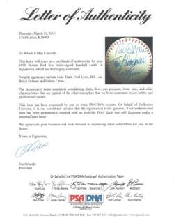   ) Autographed MLB Baseball Luis Tiant, Fred Lynn & Bill Lee PSA/DNA