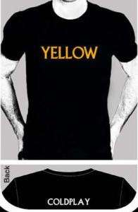 Coldplay T Shirts Yellow viva la vida fix you C Martin  
