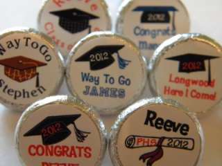 216 Personalized Graduation Hershey Kiss Stickers Favors Labels Kisses 