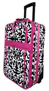3Piece Luggage Set Travel Bag Rolling Wheel Floral Pink  