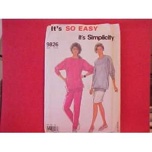  Simplicity 9826 Sewing Pattern. Misses Knit Top, Pants 