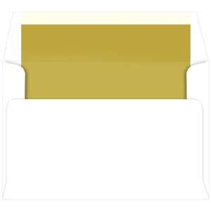  A9 Lined Envelopes   White Gold Lined (50 Pack): Arts 