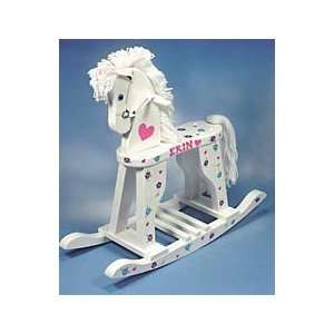  Personalized Large Wooden Rocking Horse: Toys & Games