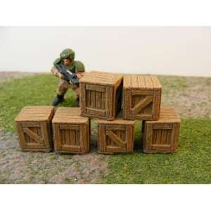  Miniature Terrain: Square Wooden Crate Set: Toys & Games