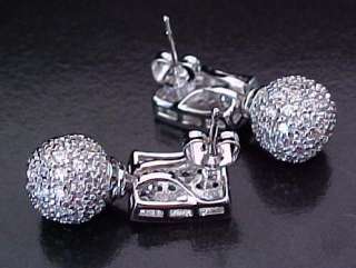   SIGNITY cz Geometric Pave Ball Drop Pierced Dangling Earrings  